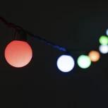 Гирлянда «Шарики» 5м RGB 220В,  20 LED, провод черный каучук, IP65 Laitcom HB20-1-2RGB