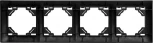 Рамка на 4 поста (черный) Stekker Эрна Элегант 49664