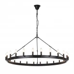 Подвесная большая люстра Citilux Смитсон CL470124 (220V, на цепи, свеча, круглые, под старину, кольцо)