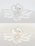 Потолочная люстра светодиодная с пультом ДУ 132W, белый, LED Natali Kovaltseva Fortuna LED LAMPS 81107/6C (регулировка яркости, 220V, цветы)