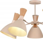 Потолочная люстра на штанге Evoluce SLE1256 Бежевый/Бежевый, Светлое дерево, Золотистый E14 5*40W (220V)