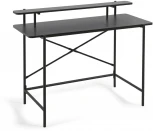 Компьютерный стол La Forma (ex Julia Grup) Galatia (Черный/ ДСП,Сталь,Меламин)