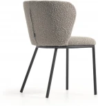 Стул Ciselia из светло-серой ткани букле и черными металлическими ножками La Forma (ex Julia Grup) арт.108349