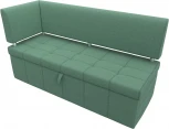 Диван кухонный прямой Стоун с углом левый (Зеленый/Рогожка) Лига Диванов арт.123207L