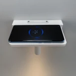 Настенный светильник с беспроводным ЗУ с полкой для чтения Декарт CL704370 LED USB QI (220V, выключатель)