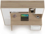 Письменный стол Woodville Комфорт 12.95 дуб сонома / белый PE шагрень 415713
