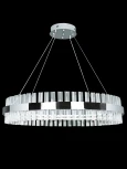 Подвесная люстра с таймером Natali Kovaltseva INNOVATION STYLE 83014 (LED, 220V, хрусталь, пульт управления, управление смартфоном, умный дом - LampSmart, на тросе, кольцо)