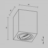 Накладной потолочный светильник Atom GU10 1x50Вт Maytoni Technical C017CL-01W (220V)