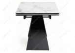 Стеклянный стол Woodville Торвальд белый мрамор / черный 474324