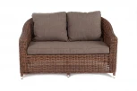 Диван из искусственного ротанга двухместный, цвет коричневый 4SIS Кон Панна YH-C2808W brown