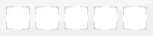 Рамка на 5 постов (белый,стекло) W0051101 (a051195)