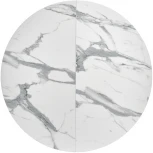 Стол Rudolf круглый раскладной 100-130x100x75см, белый мрамор, чёрный Bradex Home RF 0417