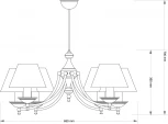 Потолочная люстра на штанге Kutek San Marino Lampshade SAN-ZW-6(P/A)CR (220V, хрусталь CR)