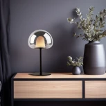 Настольный светодиодный светильник со стеклянным плафоном Eurosvet Twice 90326/1 черный (220V)