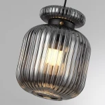 Подвесной светильник Odeon Light Jugi 5042/1B PENDANT черный/дымчатый/металл/стекло/эко.кожа E27 1*60W (220V, на проводе)