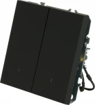 Выключатель двухклавишный с подсветкой (черный) Stekker Эмили 49838