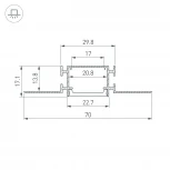 Профиль FANTOM-W23-2000 ANOD (Arlight, Алюминий) 040330 ARH-FANTOM