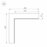 Угол SL-LINIA32-FANTOM внутренний (Металл) 030095 Arlight