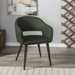 Стул R-Home Oscar тёмно-зеленый/т.орех