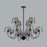 Потолочная люстра ярусная на штанге Lumion Smoky 6570/12C черный/дымчатый/металл/стекло G9 12*20W 220V