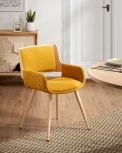Обеденный стул La Forma (ex Julia Grup) Angie (Желтый,Горчичный/ Фанера,Сталь,Пена)