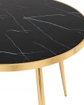 Стол обеденный Stool Group Гелиос 100*100 стекло черный мрамор сталь золото УТ000036675