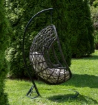 "Венеция" подвесное кресло-кокон из искусственного ротанга, цвет бронзовый с бежевой подушкой 4SIS арт.УТ-00006751