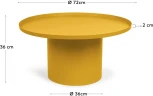 Fleksa Круглый журнальный столик из горчичного металла Ø 72 см La Forma (ex Julia Grup) арт.156993