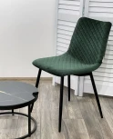 Обеденный стул M-City TINTIN BLUVEL-78 GREEN / черный каркас