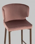 Стул полубарный Stool Group Матео велюр пыльно-розовый ножки дерево УТ000035022