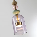 Подвесной светильник каскадный Odeon Light Palleta 5045/12LA античн.бронза/фиолетовый/металл/стекло/керамика LED 12W 4000К 1400Лм (220V, на проводе)