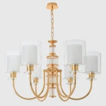 Подвесная люстра Crystal Lux ELENA SP6 GOLD (220V, на цепи, круглые)