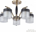 Потолочная люстра на штанге Arte Milano Napoli-2646 332646/5 AB+BK (220V, подвески)