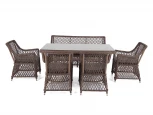 Обеденная группа плетеная на 6 персон, цвет коричневый 4SIS Катания KATS2C4T-6-SET brown