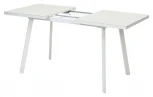 Стол ФИН 140 Латте, стекло/ Белый каркас