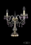 Интерьерная настольная лампа Bohemia 1410 1410L/2/141-39/G/V7010 (220V, хрусталь, подвески, подсвечник, свеча)