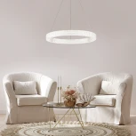 Подвесной светодиодный светильник Escada Biafo 10233/1LED 40Вт, металл/акрил, хром/прозрачный