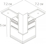 Коннектор угловой для накладного магнитного шинопровода Arte Lamp Linea-Accessories A480633