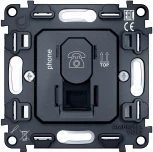 Механизм телефонной розетки Ambrella Volt RJ-11 (4P4C) с автоматической защитной шторкой QUANT VM190