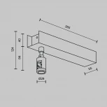 Основание потолочное Short для блока питания с вводом питания Flarity черный Maytoni Accessories for tracks Flarity TRA156С-BB1-B