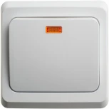 Выключатель встраиваемый одноклавишный с подсветкой (белый) Systeme Electric Этюд BC10-007B