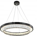 Подвесной светильник (12045/1P Black) Indigo Riva V000103L (LED, 220V, хрусталь, на тросе, кольцо)