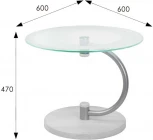 Стол журнальный Дуэт 13Н металлик/дуб дымчатый/прозр. от фабрики Mebelik