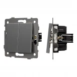 Механизм выключателя двухклавишный проходной SWT-MKP2-PL-GR-V (250V, 10A) (Arlight) 049894