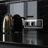 Рамка на 3 поста Baguette (черный/латунь) Werkel W0032852 (a060241)