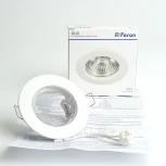 Светильник встраиваемый Feron DL10 48463 50W G5.3 белый (12V, круглые)