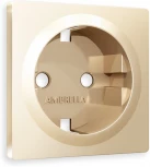 Лицевая панель Ambrella Volt ALFA (Шампань) для электрической розетки с заземлением QUANT AP6060