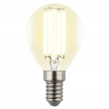 Лампа светодиодная, форма "шар", прозрачная, теплый белый свет 3000K Uniel Яркая A++ LED-G45-4W/3000K/E14/CL GLY01TR