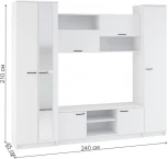 Готовая гостиная Woodville Бертелена белое дерево / белое дерево 507393