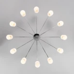 Потолочная люстра Wi-Fi на штанге Eurosvet Vegga 70160/12 хром (220V, управление смартфоном, голосовое управление, умный дом - Minimir Home, Алиса, Маруся, Салют)